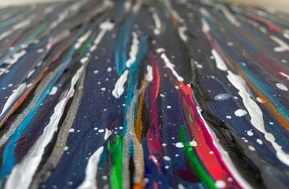 Space Elf Landing – 10x10 Acrylic Painting on Canvas - Image 3