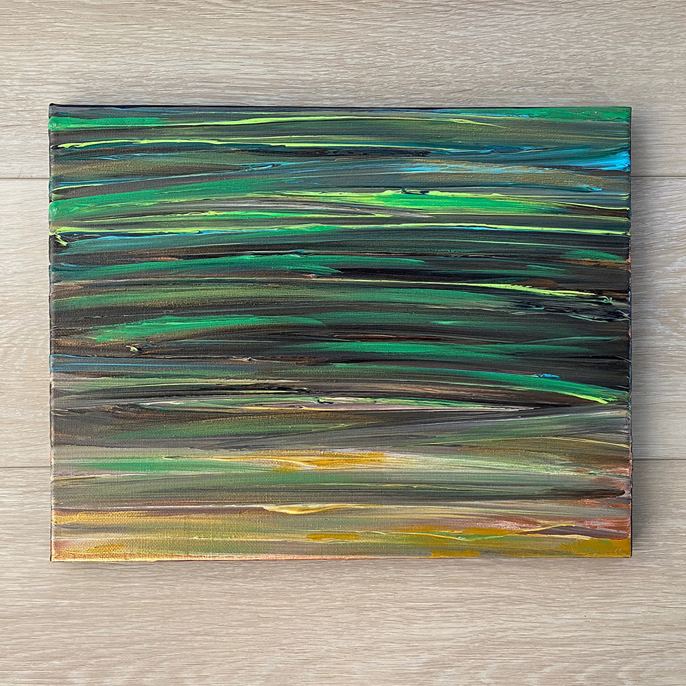 Neon Rainbow - 11x14 Acrylic Painting on Canvas