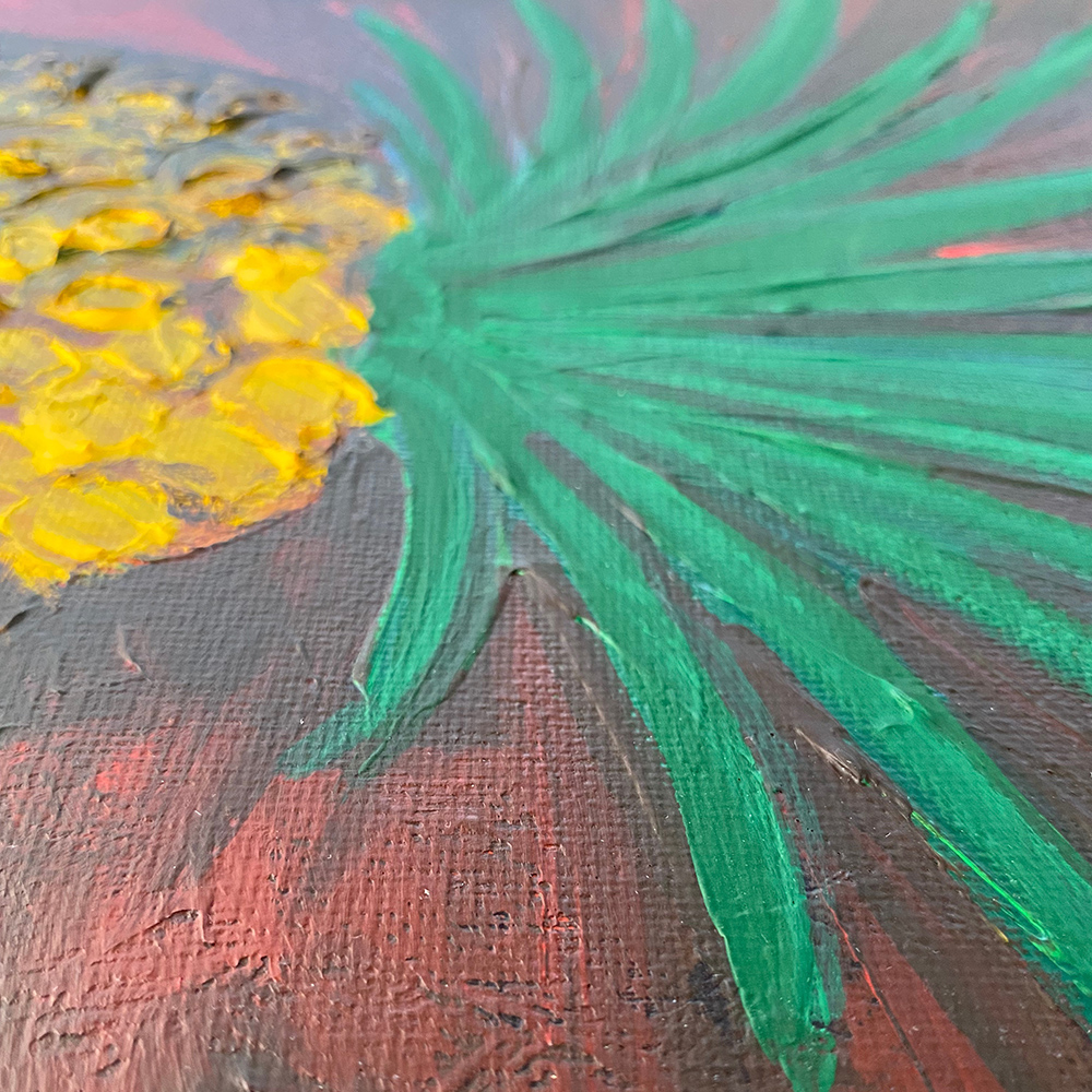 Piña (An Overdramatic Pineapple) – 11x14 Acrylic Painting on Canvas - Image 4