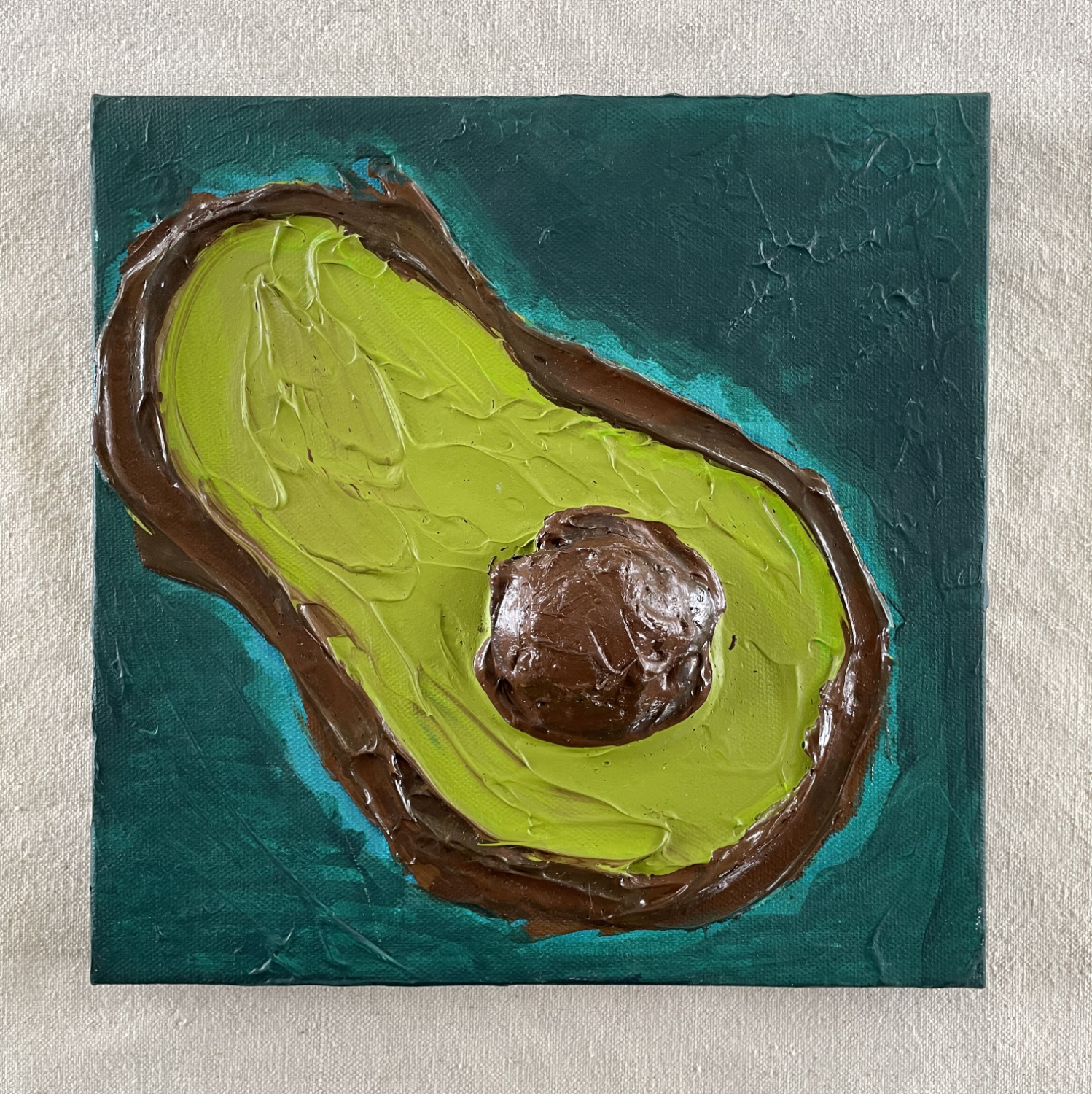 Avocado – 10x10 Acrylic Painting on Canvas