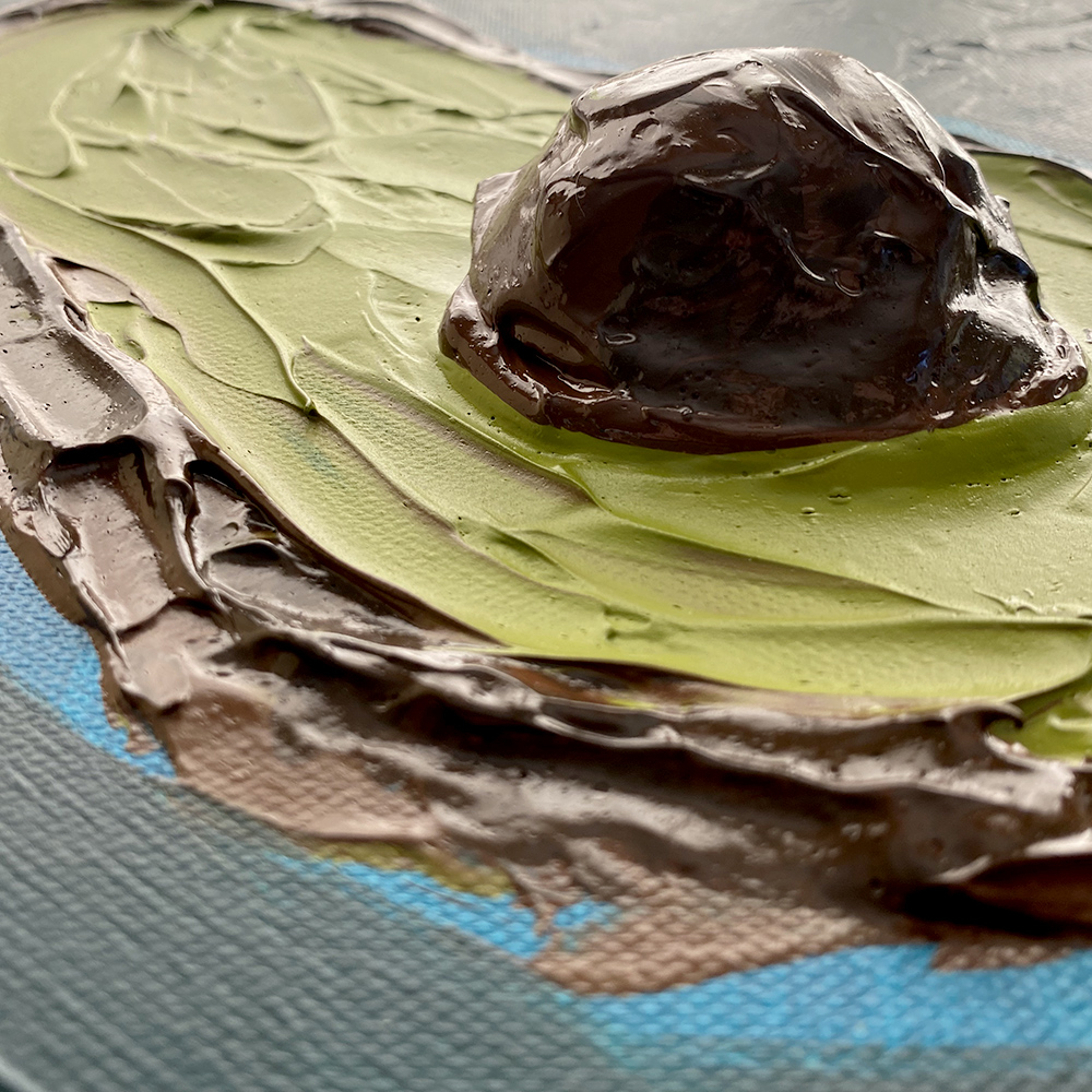 Avocado – 10x10 Acrylic Painting on Canvas - Image 5