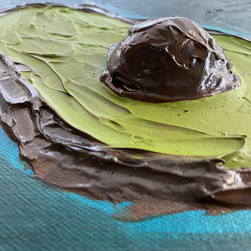 Avocado – 10x10 Acrylic Painting on Canvas - Image 4