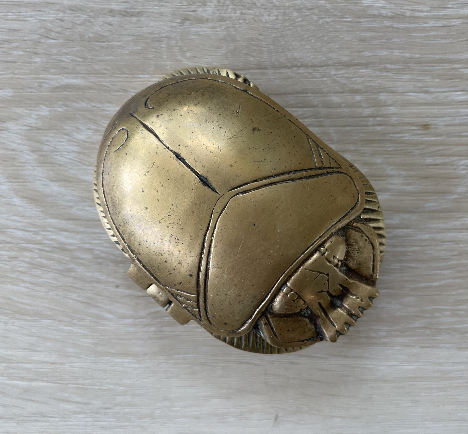 Brass Scarab Beetle Trinket Box