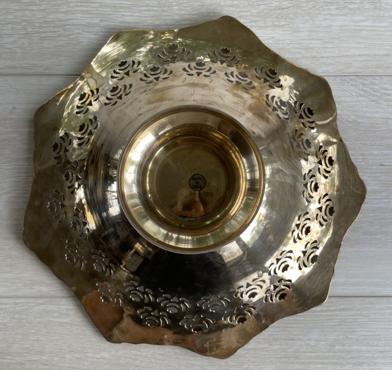 Brass Roses Pedestal Bowl - Image 2