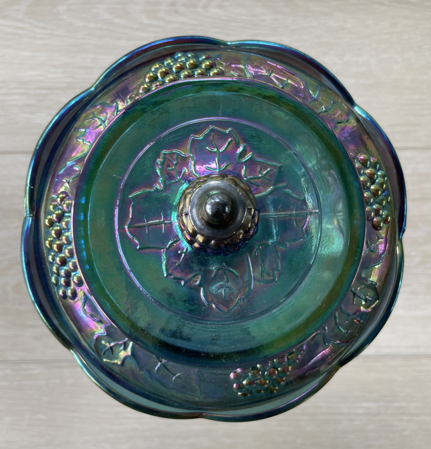 Carnival Glass Pedestal Bowl - Image 8