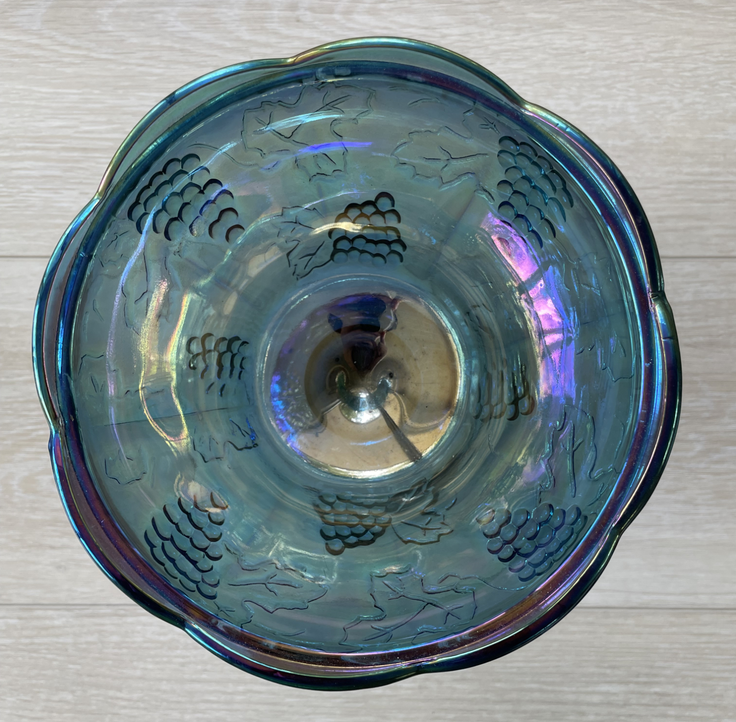 Carnival Glass Pedestal Bowl - Image 6