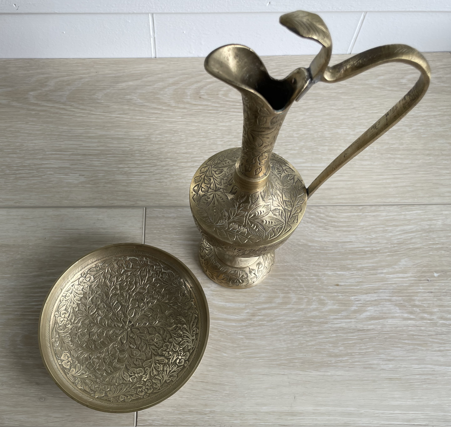 Floral Engraved Brass Decor - Image 2
