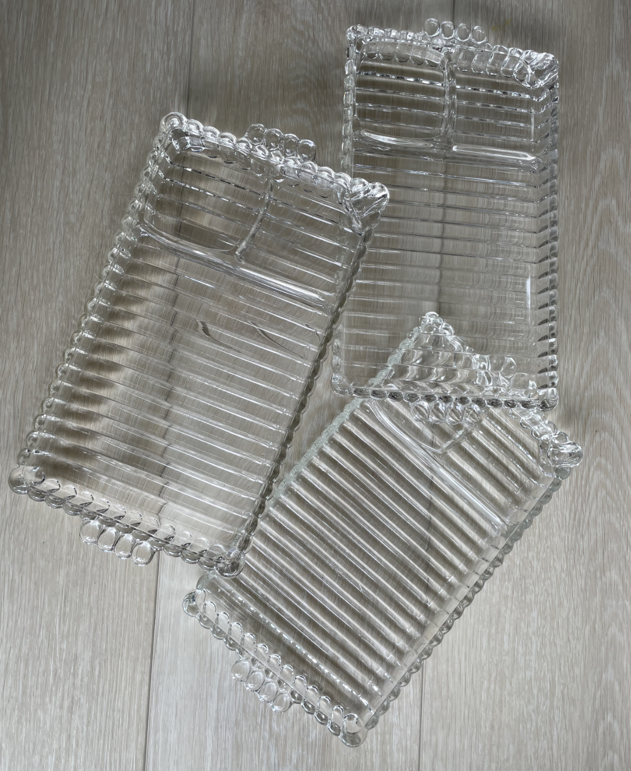 Fluted Glass Rolling Trays