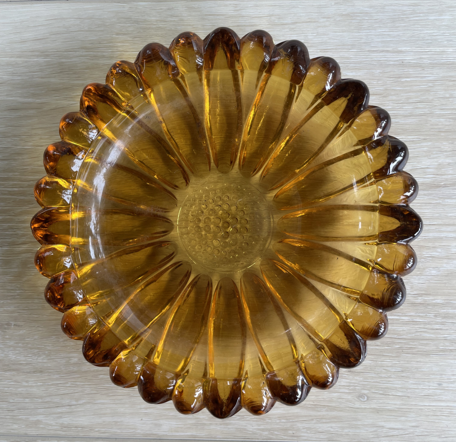 Hazel Atlas Glass Ashtray Sunflower Dish