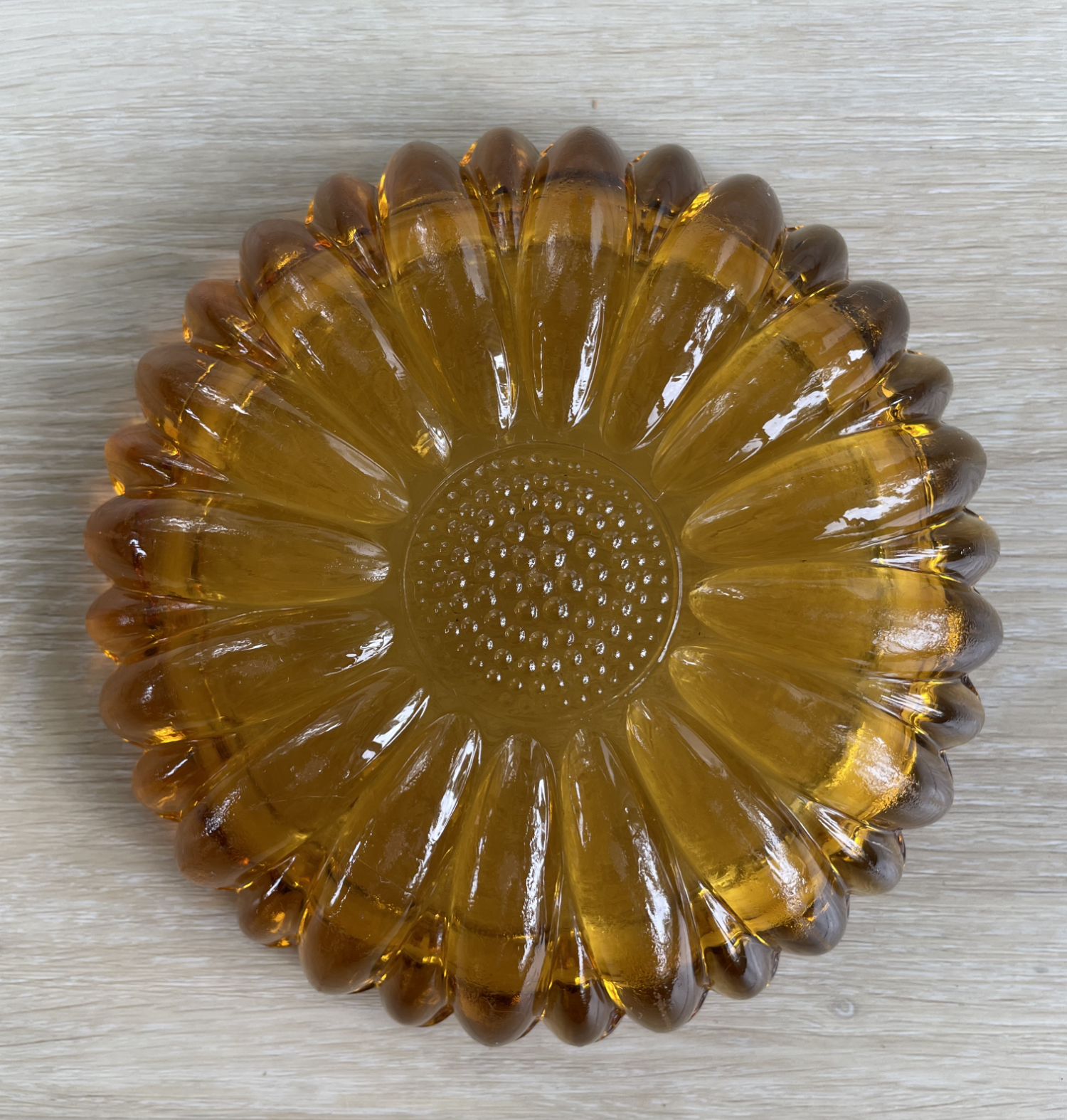 Hazel Atlas Glass Ashtray Sunflower Dish - Image 2