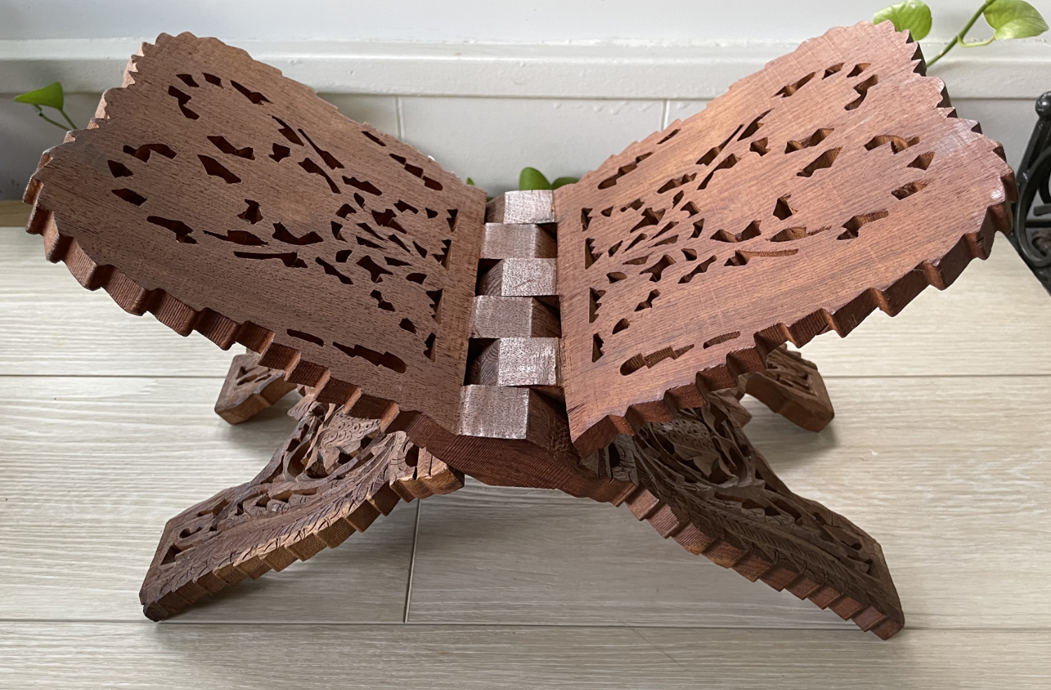 Carved Wooden Book Stand - Image 5