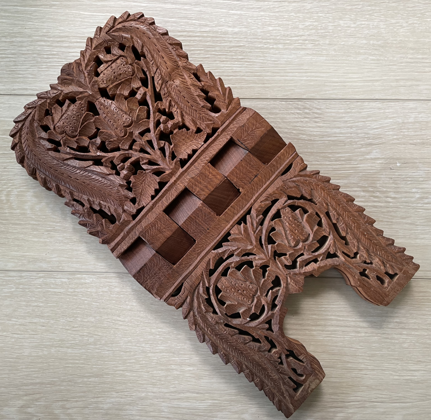 Carved Wooden Book Stand
