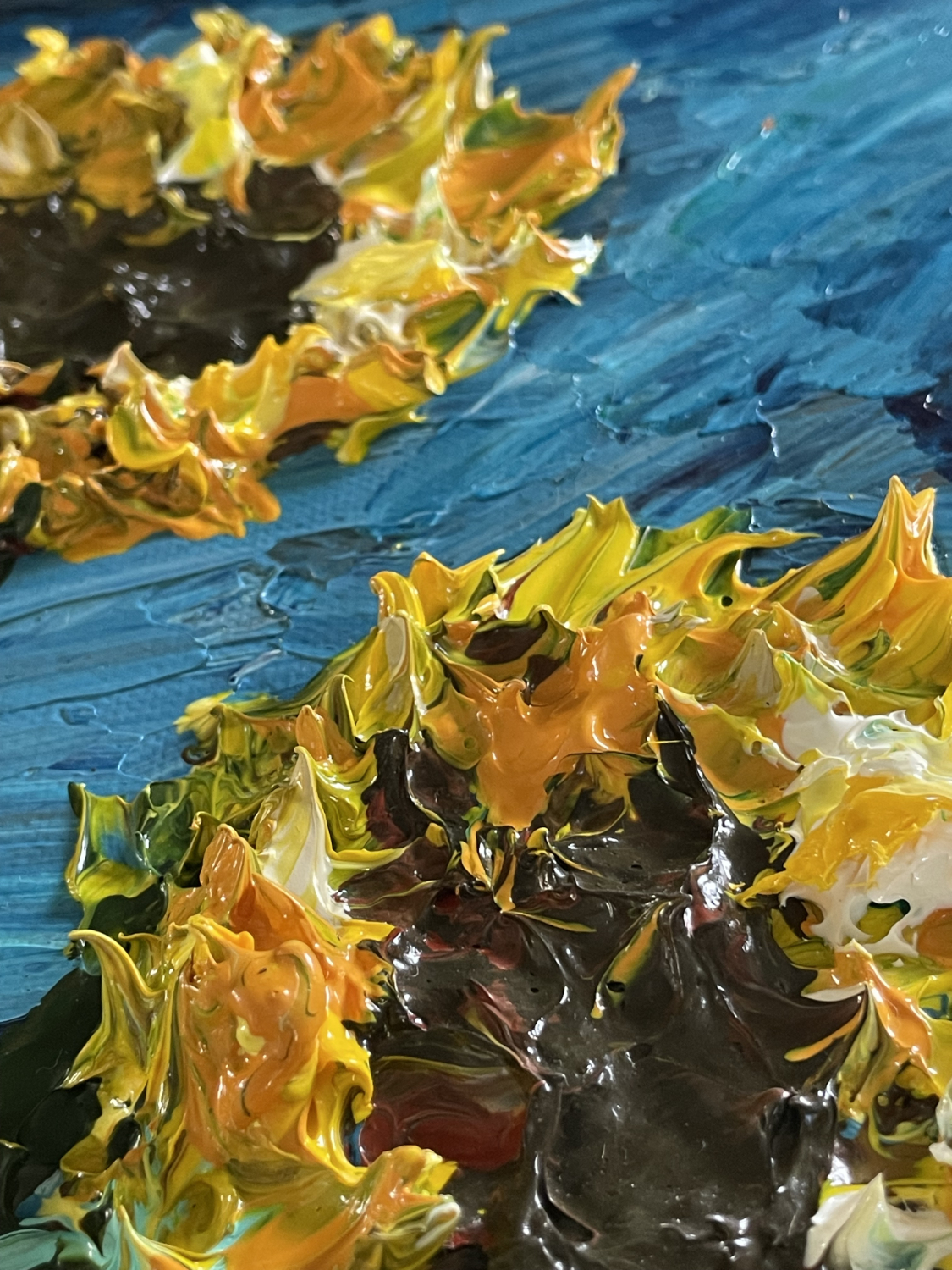 Sapphic Sunflowers – 12x16 Acrylic Painting on Canvas - Image 8