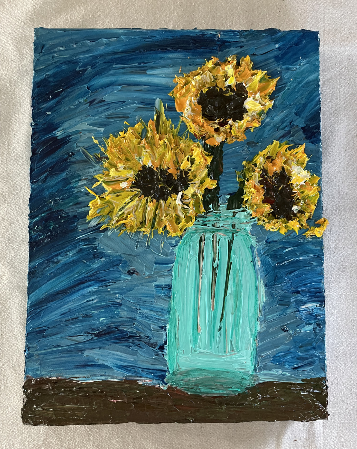 Sapphic Sunflowers – 12x16 Acrylic Painting on Canvas - Image 5