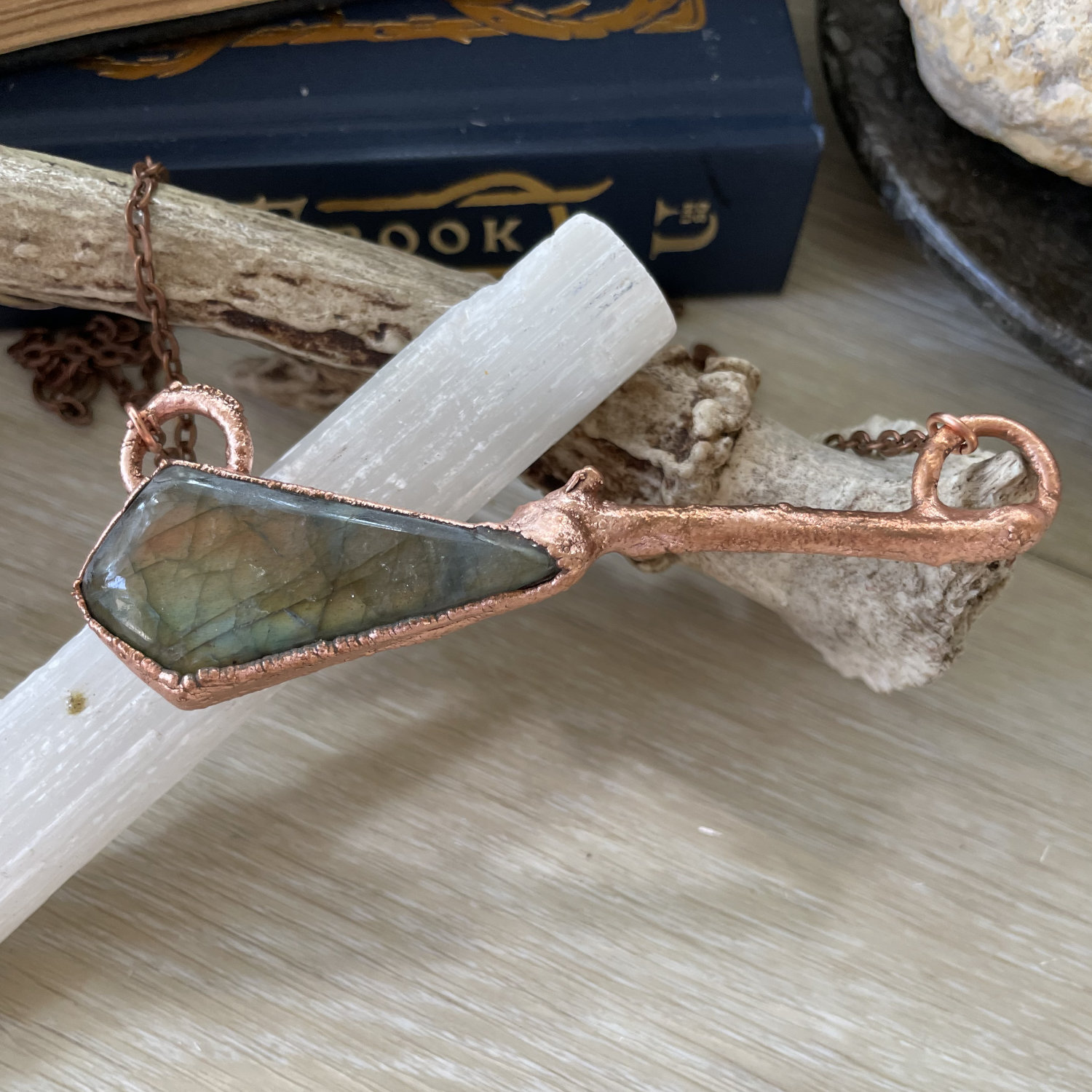 Labradorite Besom in Copper