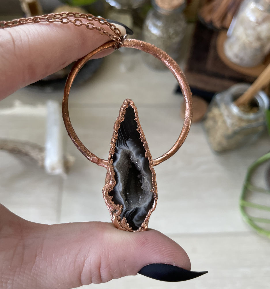 Polished Black Oco Geode in Copper - Image 4